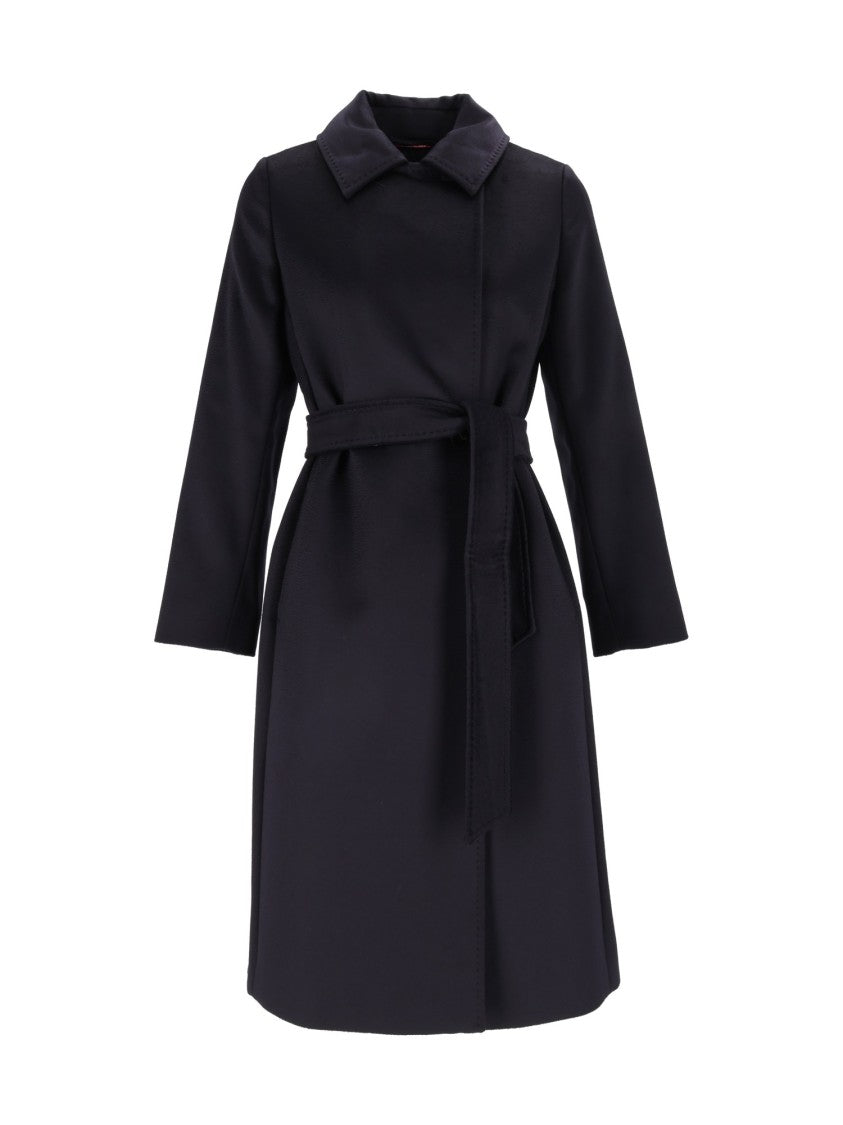 Max Mara Blue Bcollag Belted Tailored Coat