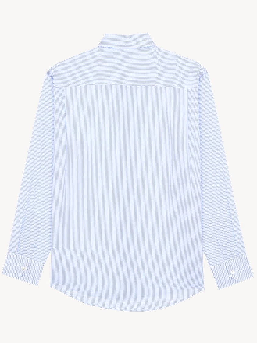 Saint Laurent Light Blue Chemise Pinstripe Shirt