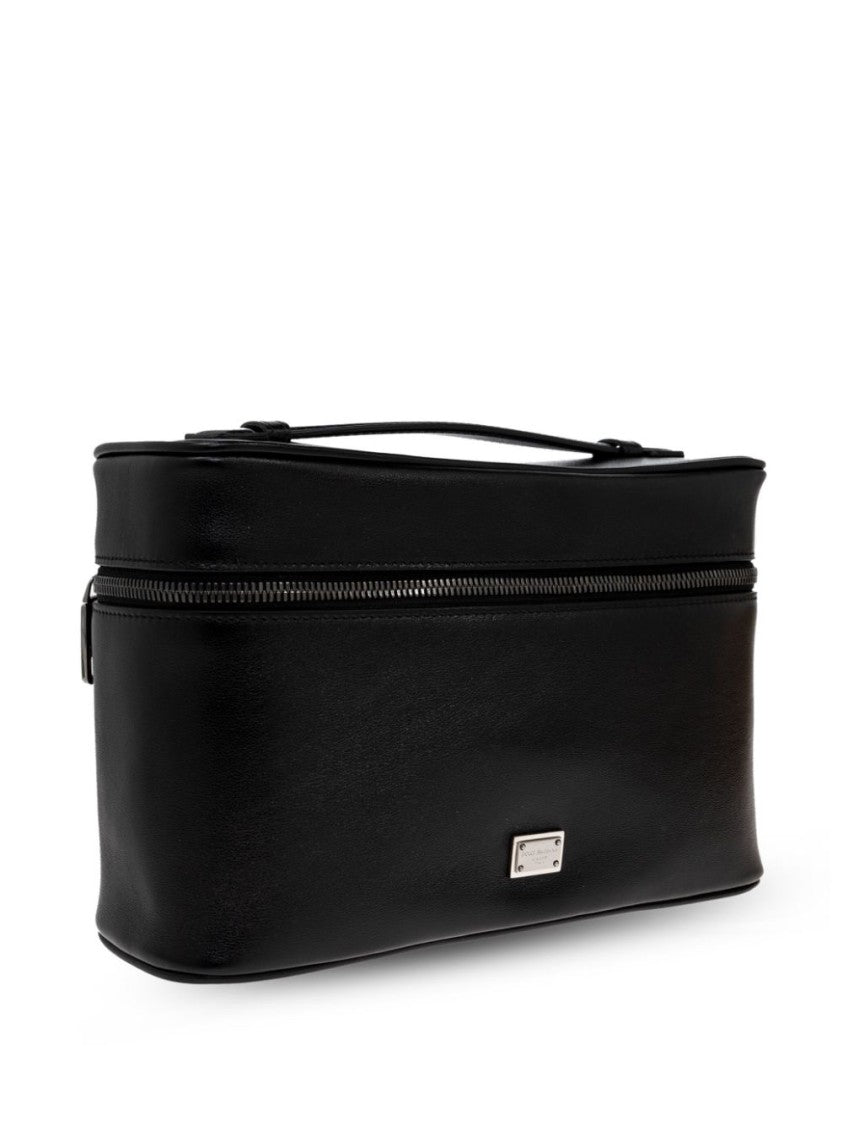 Dolce & Gabbana Structured Black Bag With Top Handle And Zip Closure