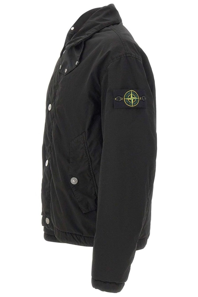 Stone Island Cropped Button-Up Structured Jacket