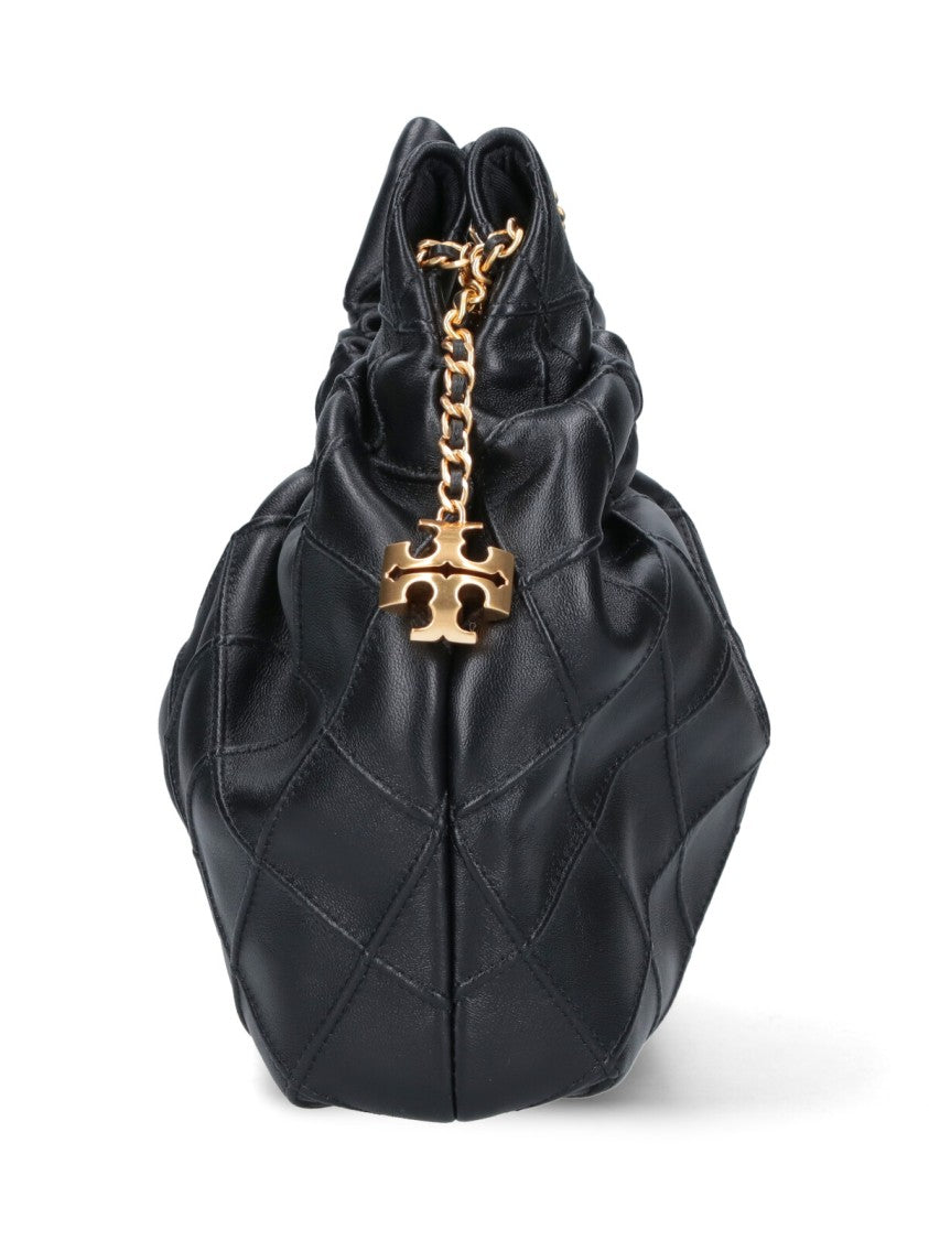 Tory Burch Black Fleming Quilted Lambskin Mini Bag
