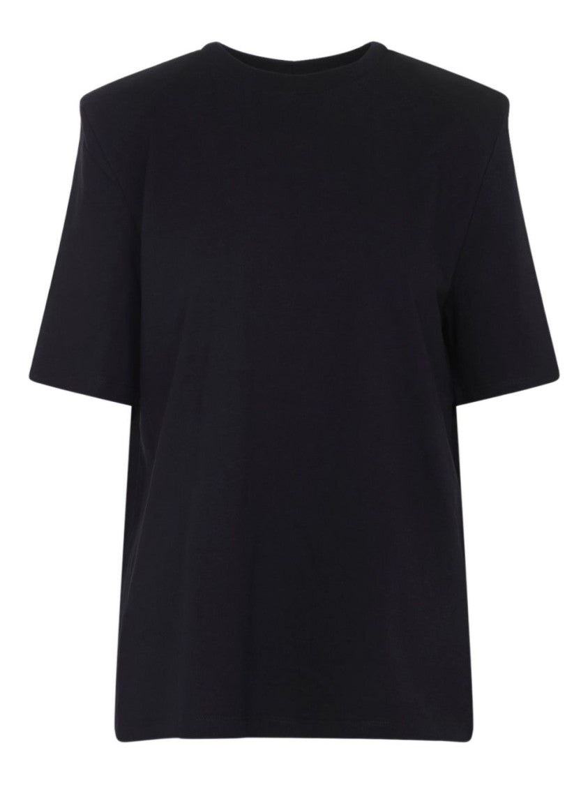 The Frankie Shop Black Carrington Padded Shoulder T-Shirt