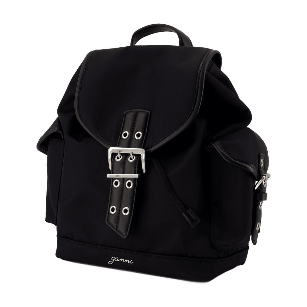 Ganni Bucky Small Backpack - Nylon - Black
