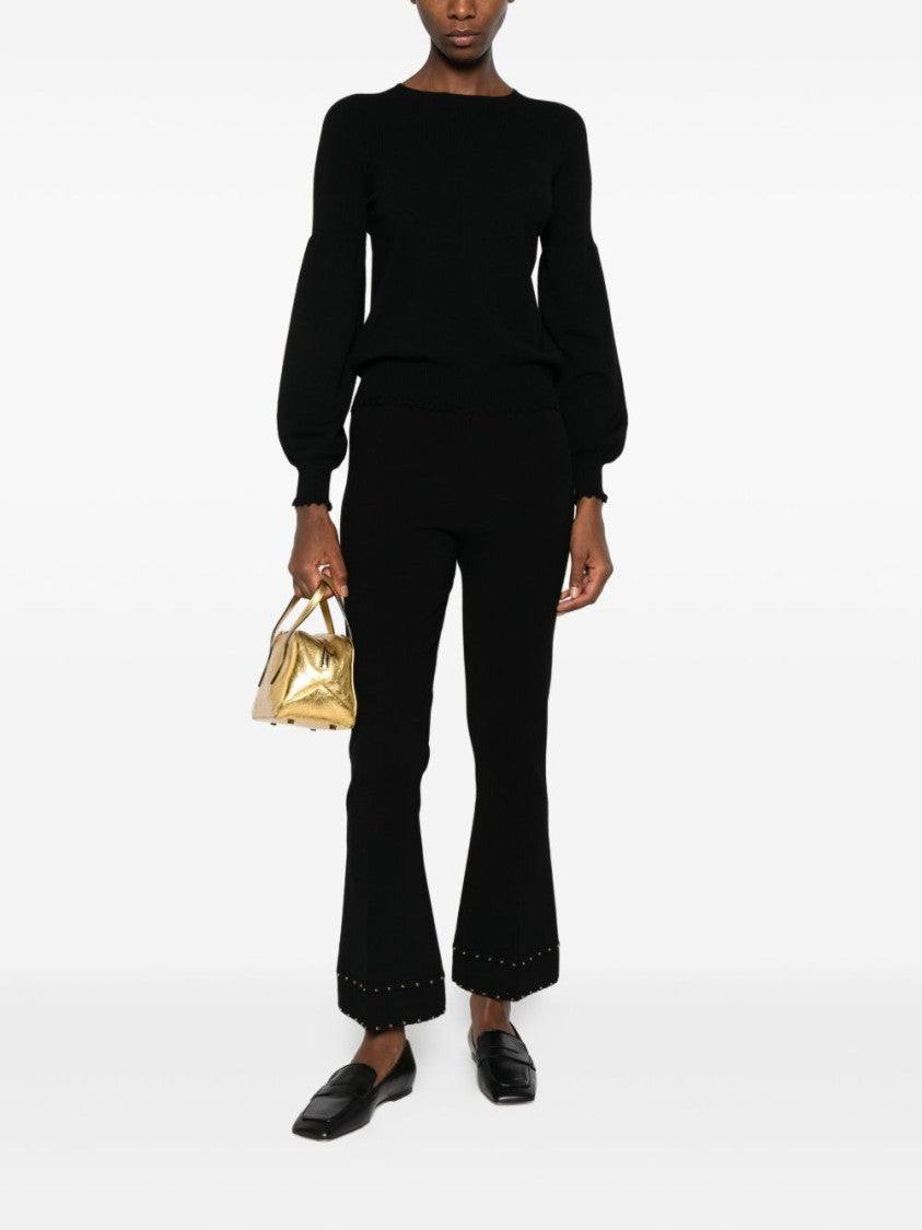 Twin-Set Soft Ribbed Knit Sweater With Scalloped Details