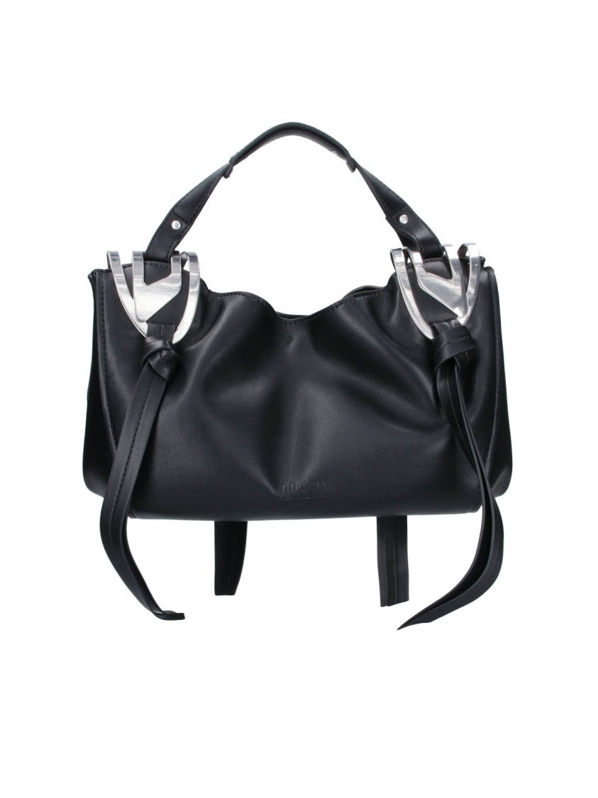 Diesel Black Knot-D Top Handle Faux Handbag