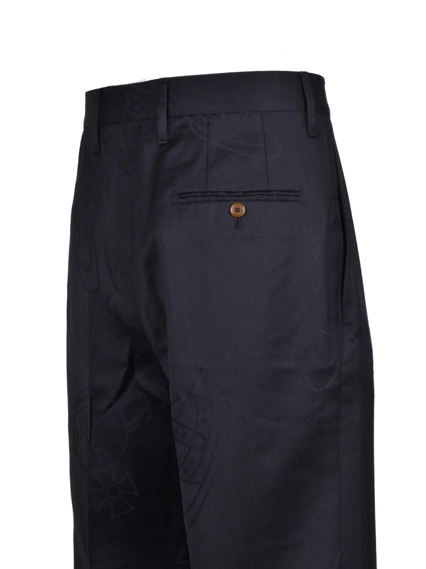 Vivienne Westwood Classic Black Wool Trousers With High Waist Design