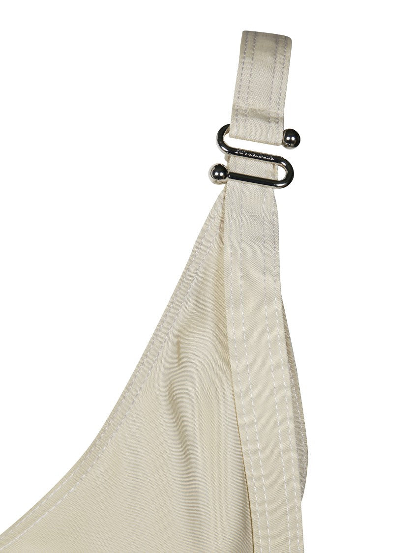 Sportmax Scoop Neck Viscose Top With Side Slits And Elegant Ties