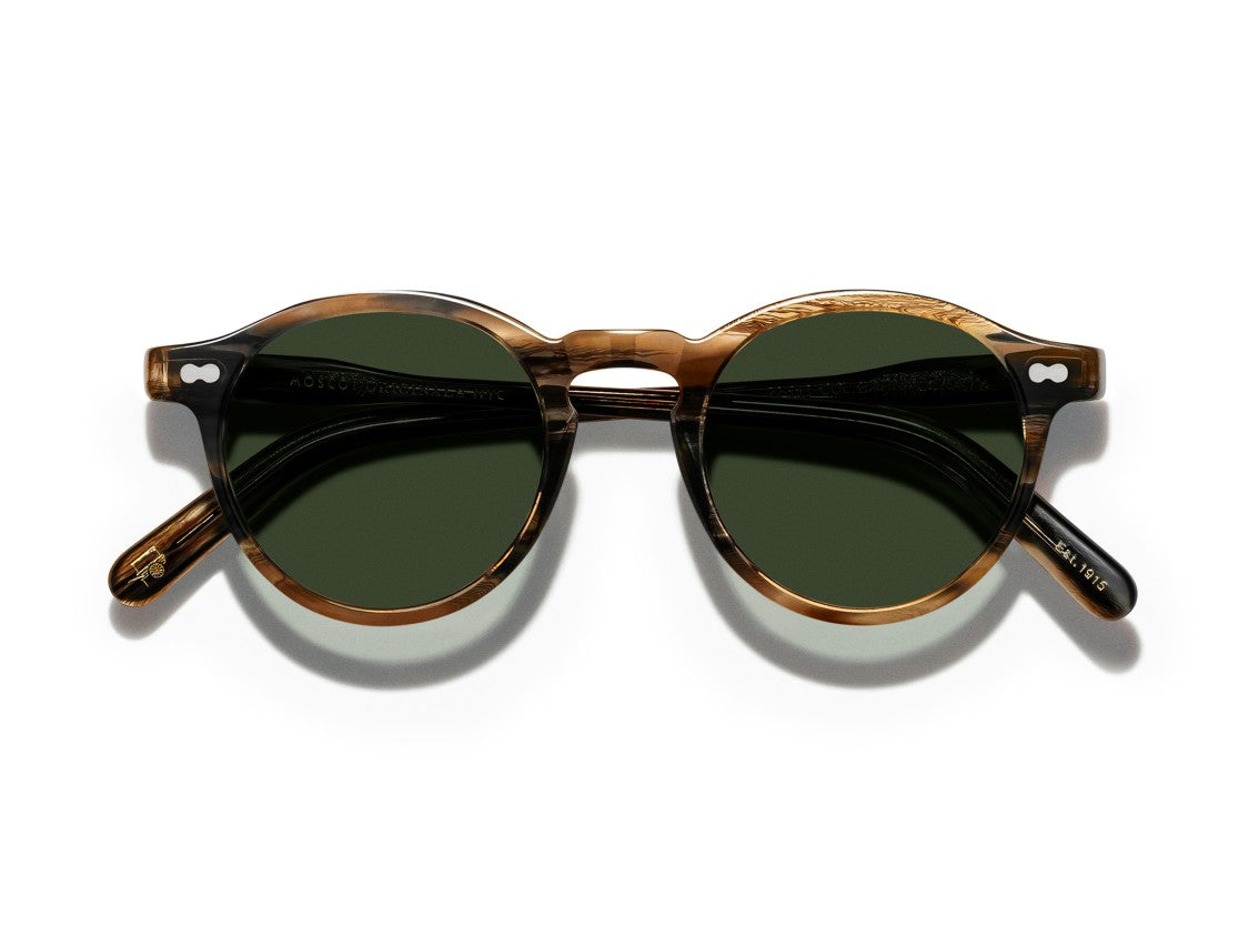 Moscot Tortoiseshell Or-Mil-S Round Acetate Sunglasses