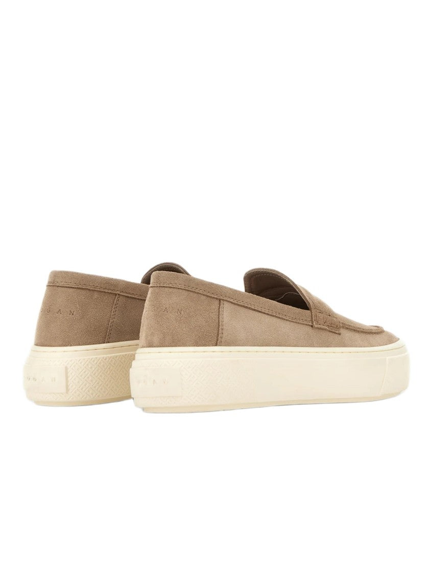 Hogan Suede Leather Flats With H Charm Detail And Memory Foam Insole