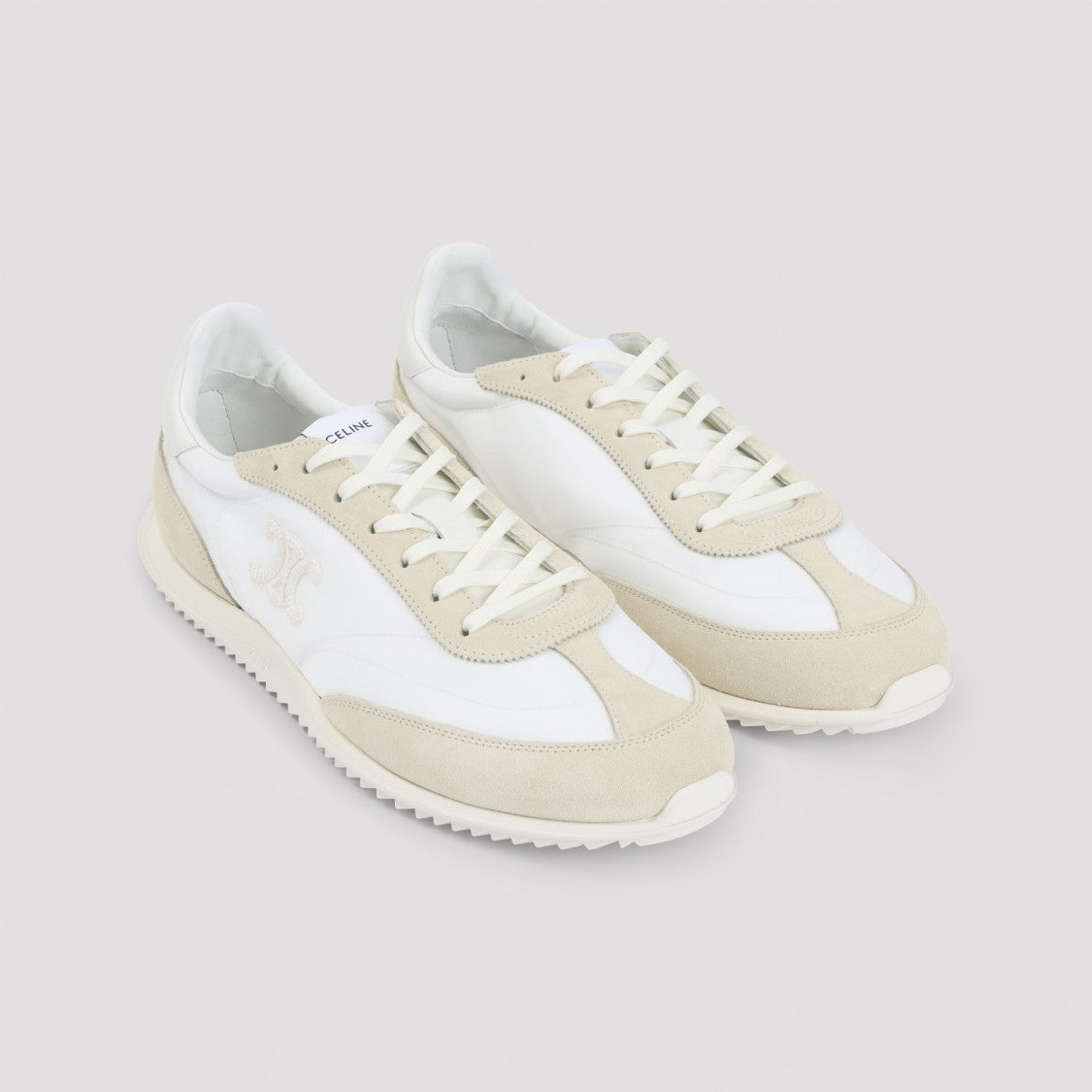 Celine Low Lace-Up Sneakers With Triomphe