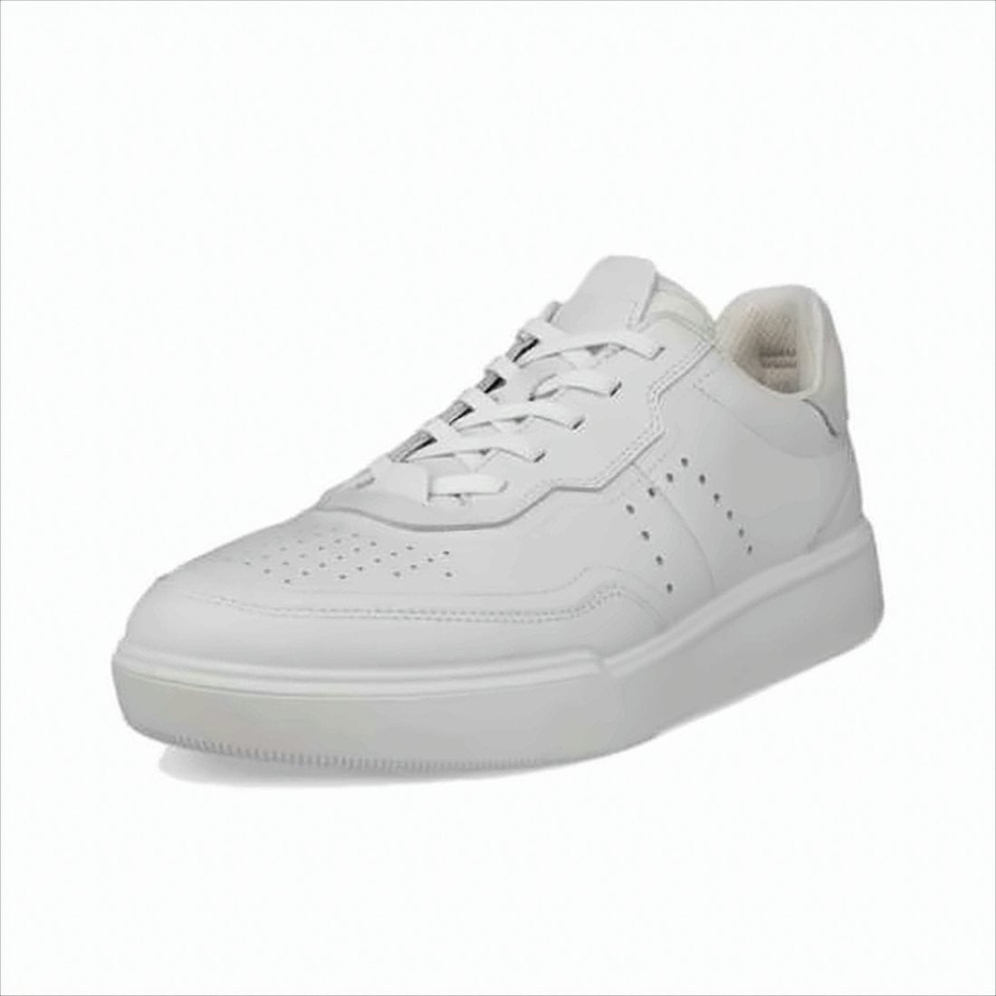 Ecco Sleek White Sneakers With Smooth Leather Upper