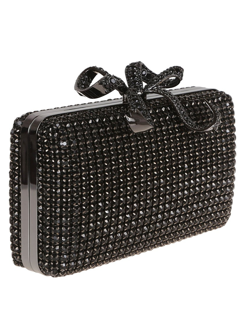 Self-Portrait Black Crystal Box Clutch