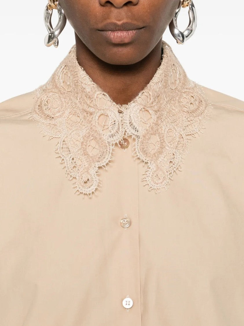 Fabiana Filippi Lace-Trimmed Button-Down Shirt