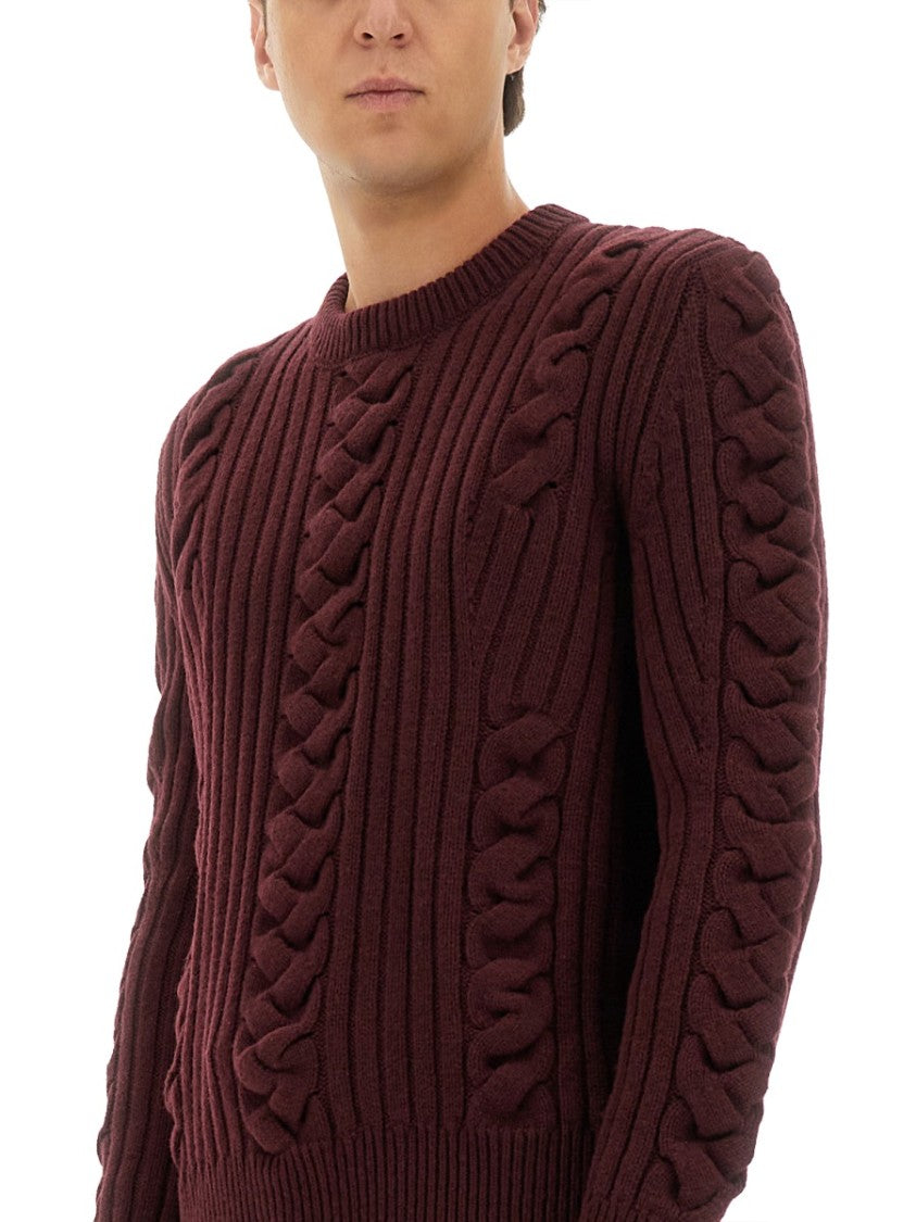 Alexander Mcqueen Chunky Cable Knit Wool Sweater