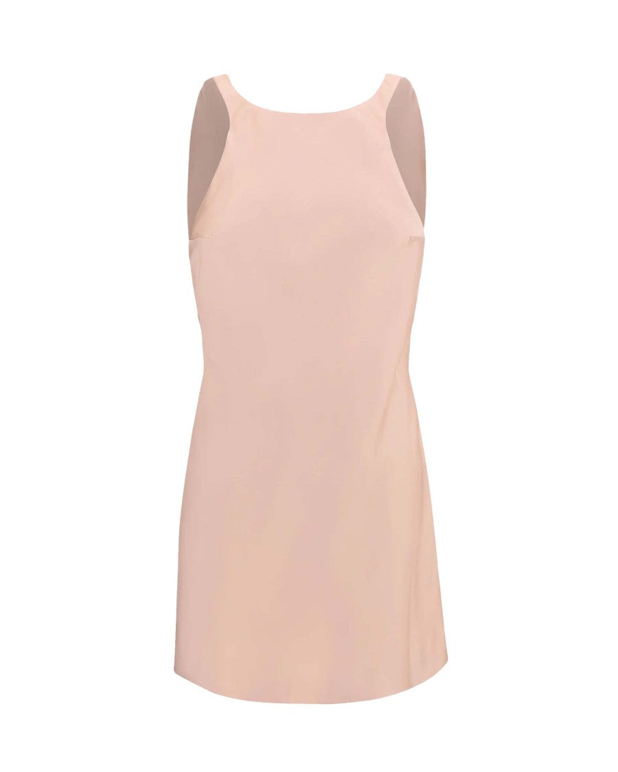 The Andamane Sleeveless Satin Mini Dress With Draped Hood