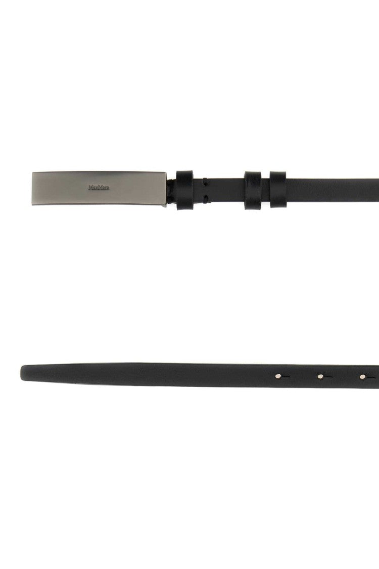 Max Mara Black Leather Newplate15 Belt