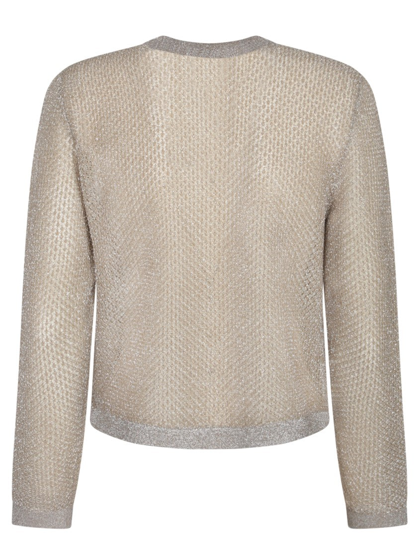Tory Burch Metallic Knit Cardigan