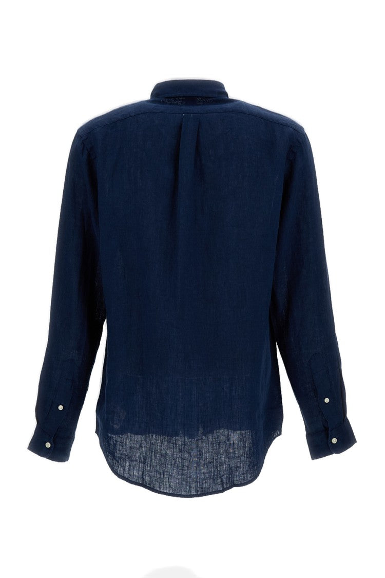Polo Ralph Lauren Blue Linen Button-Down Shirt