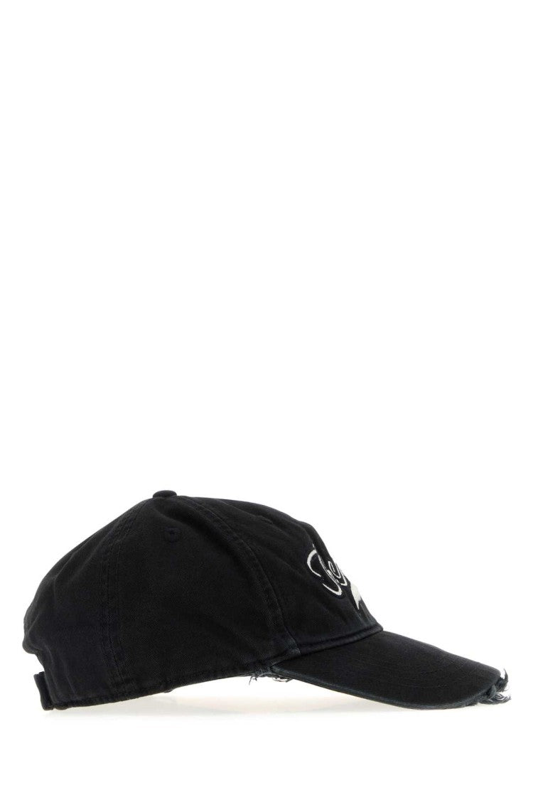 The Attico Black Cotton Baseball Cap