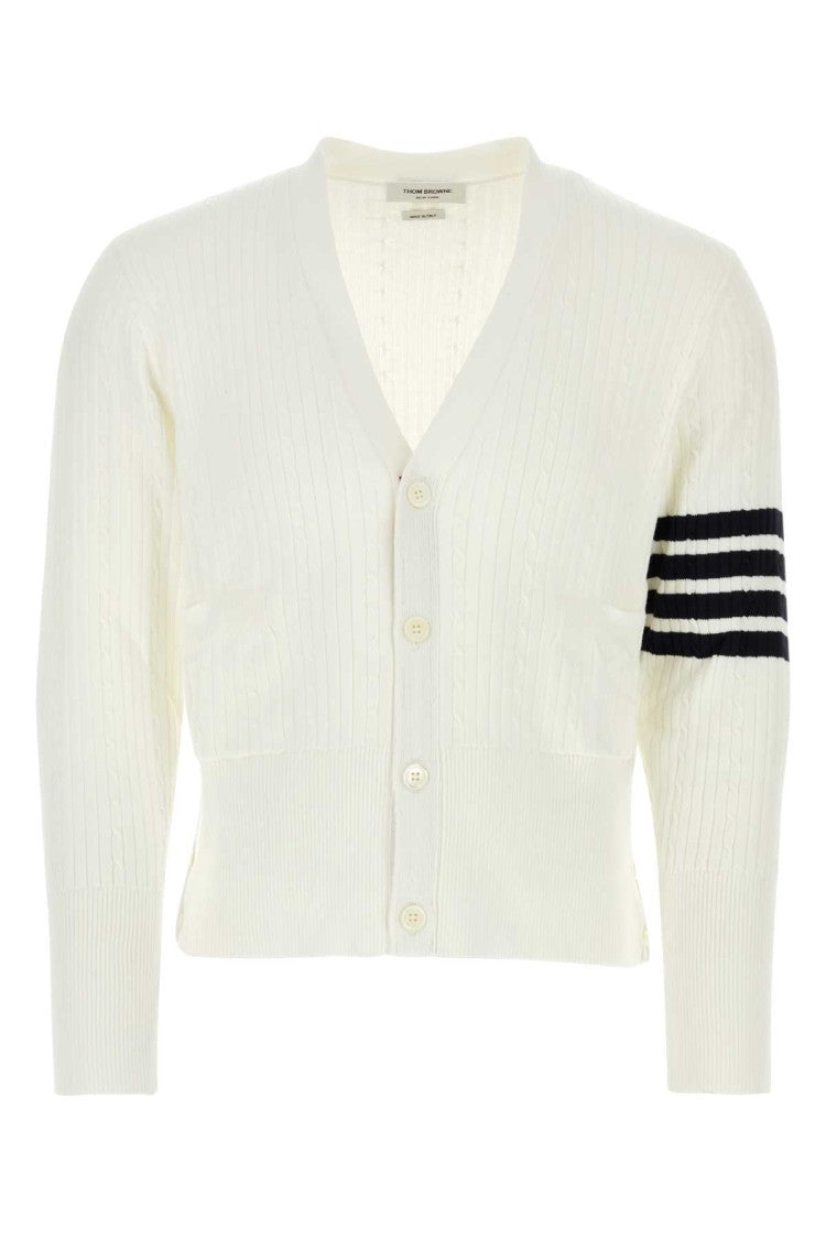 Thom Browne White Cotton Cardigan