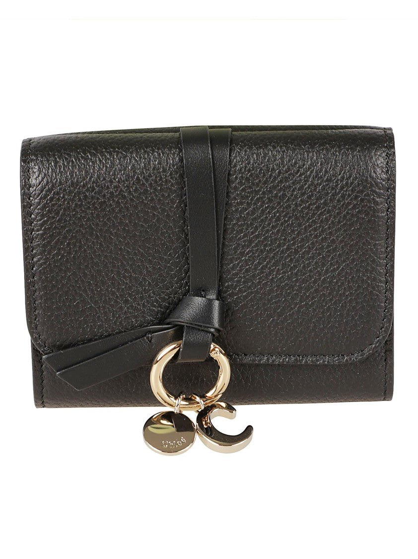 Chloé Textured Calf Leather Wallet With Gold-Tone Accents
