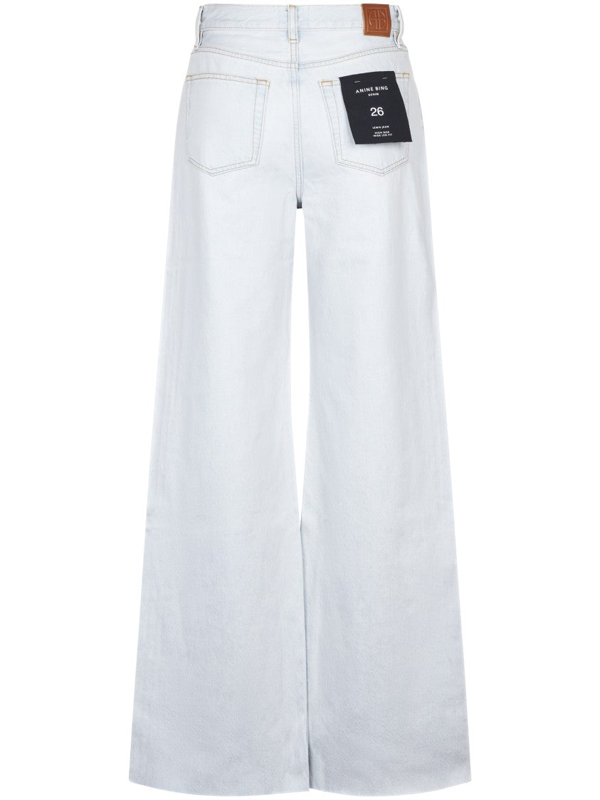 Anine Bing High-Rise Wide-Leg Trousers In Light Denim