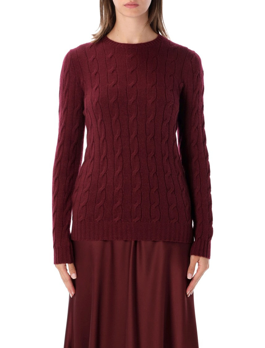 Polo Ralph Lauren Crewneck Cable Burgundy Cashmere Sweater