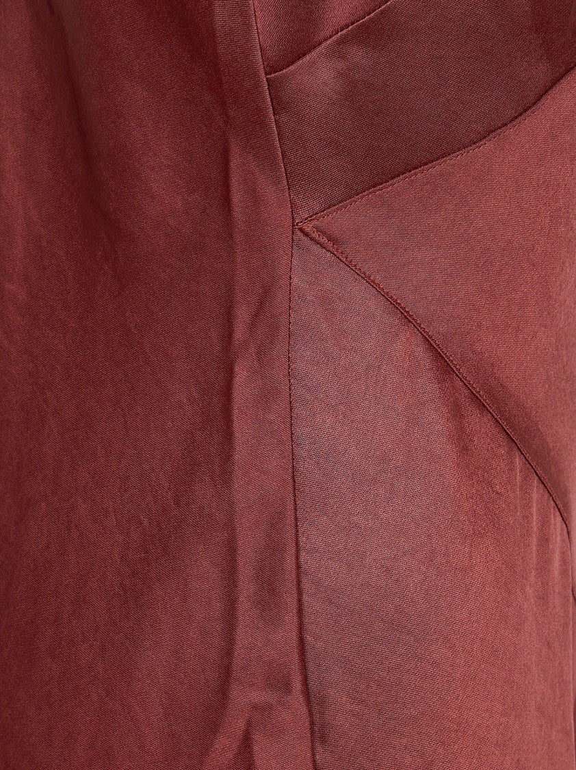 Polo Ralph Lauren Calf-Length Satin A-Line Dress With V-Neck And Refined Finish