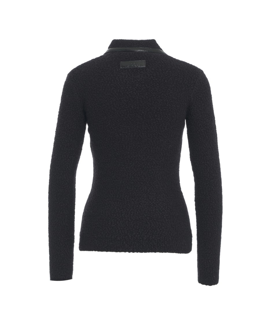 Elisabetta Franchi Knit Sweater With Polo Collar