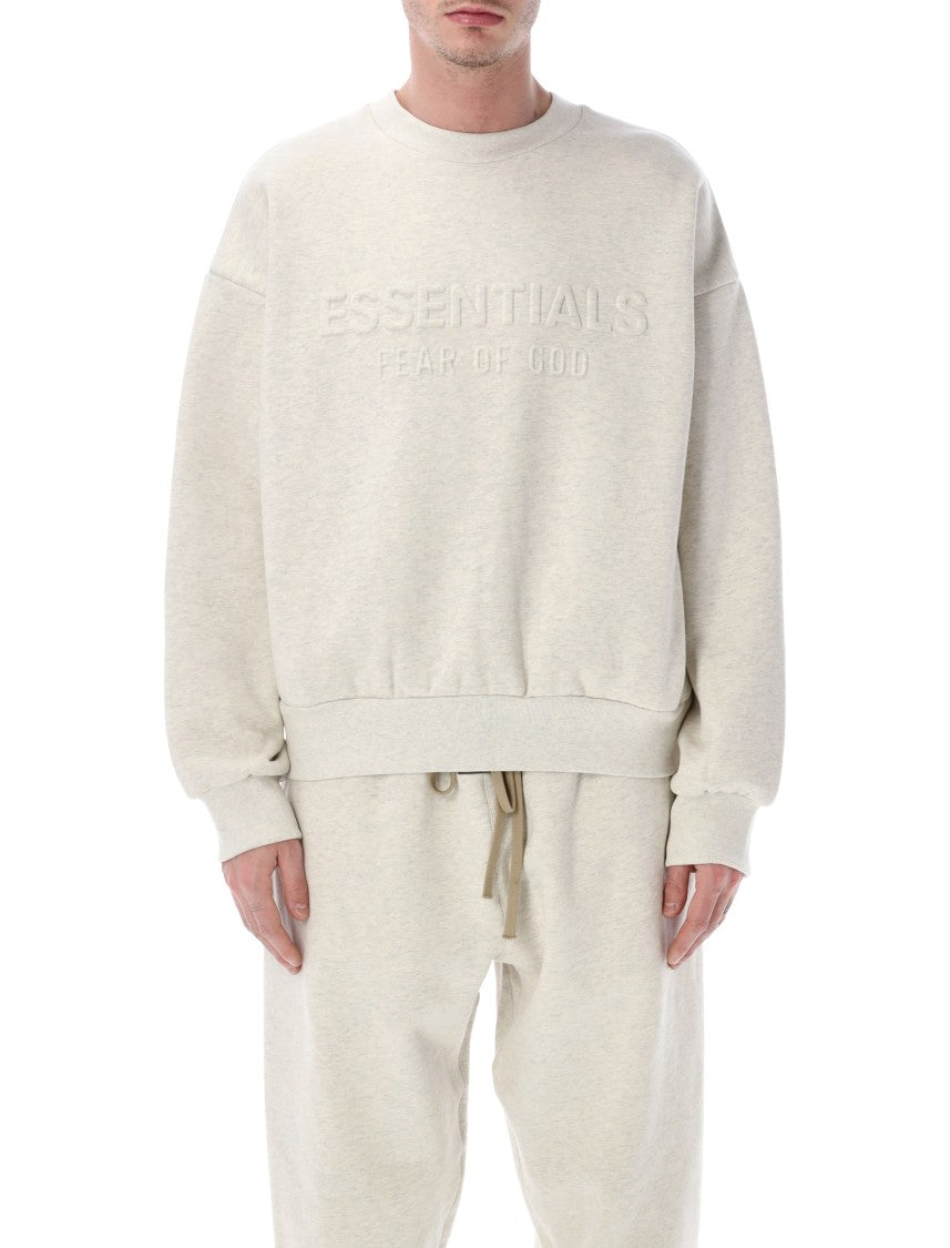 Fear Of God Essentials Embossed Crewneck Oatmeal Heather Sweatshirt