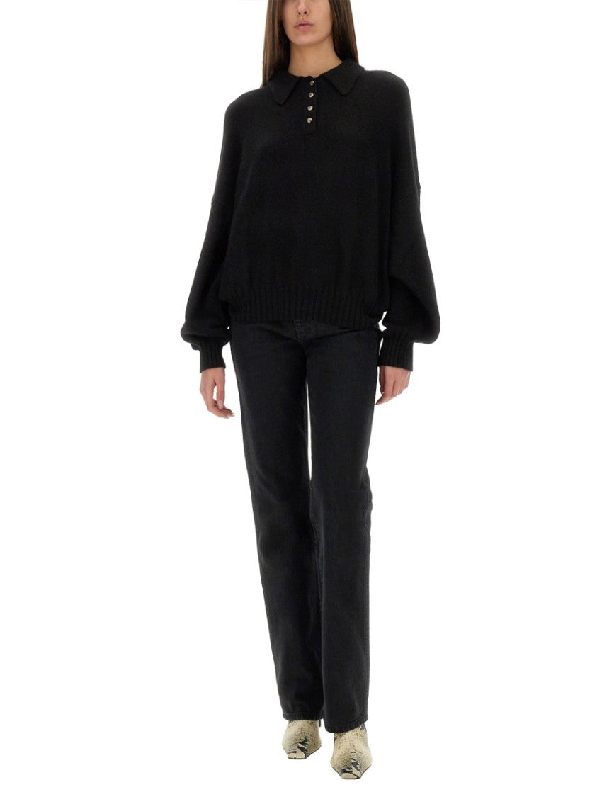 Khaite Black Danielle Cotton Straight Leg Jeans