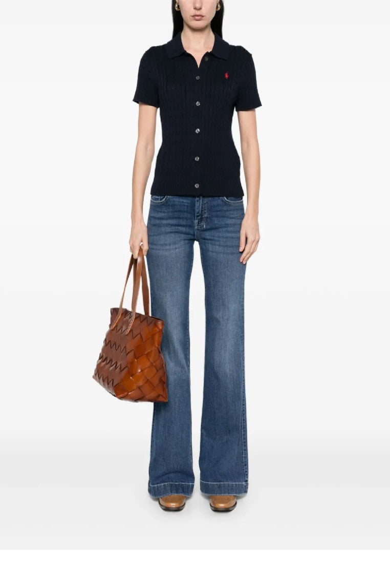 Polo Ralph Lauren Textured Cable Knit Short Sleeve Cardigan