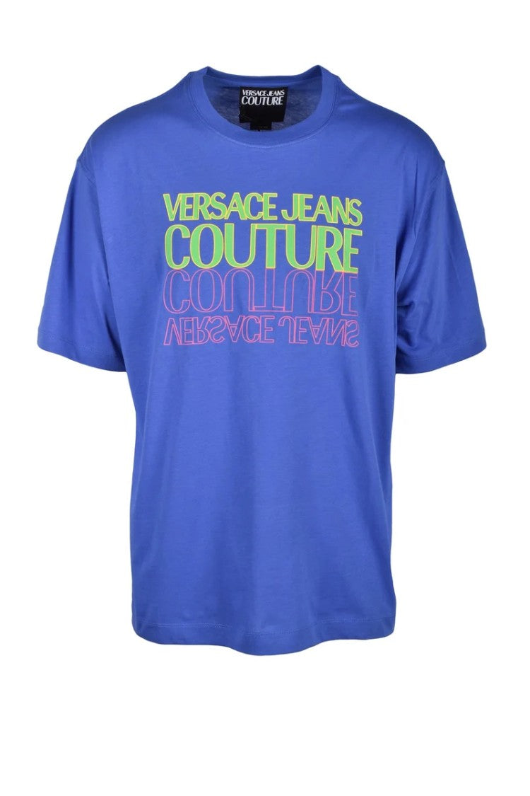 Versace Jeans Couture Indigo Graphic Cotton T-Shirt