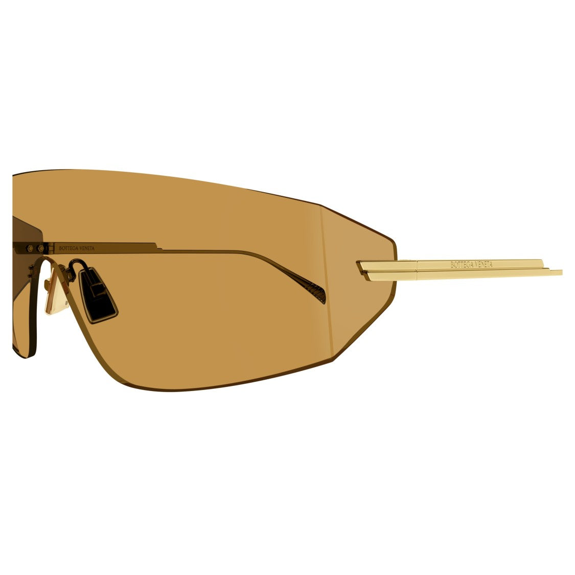 Bottega Veneta Bv1299s Shield-Style Sunglasses With Gold-Tone Temples