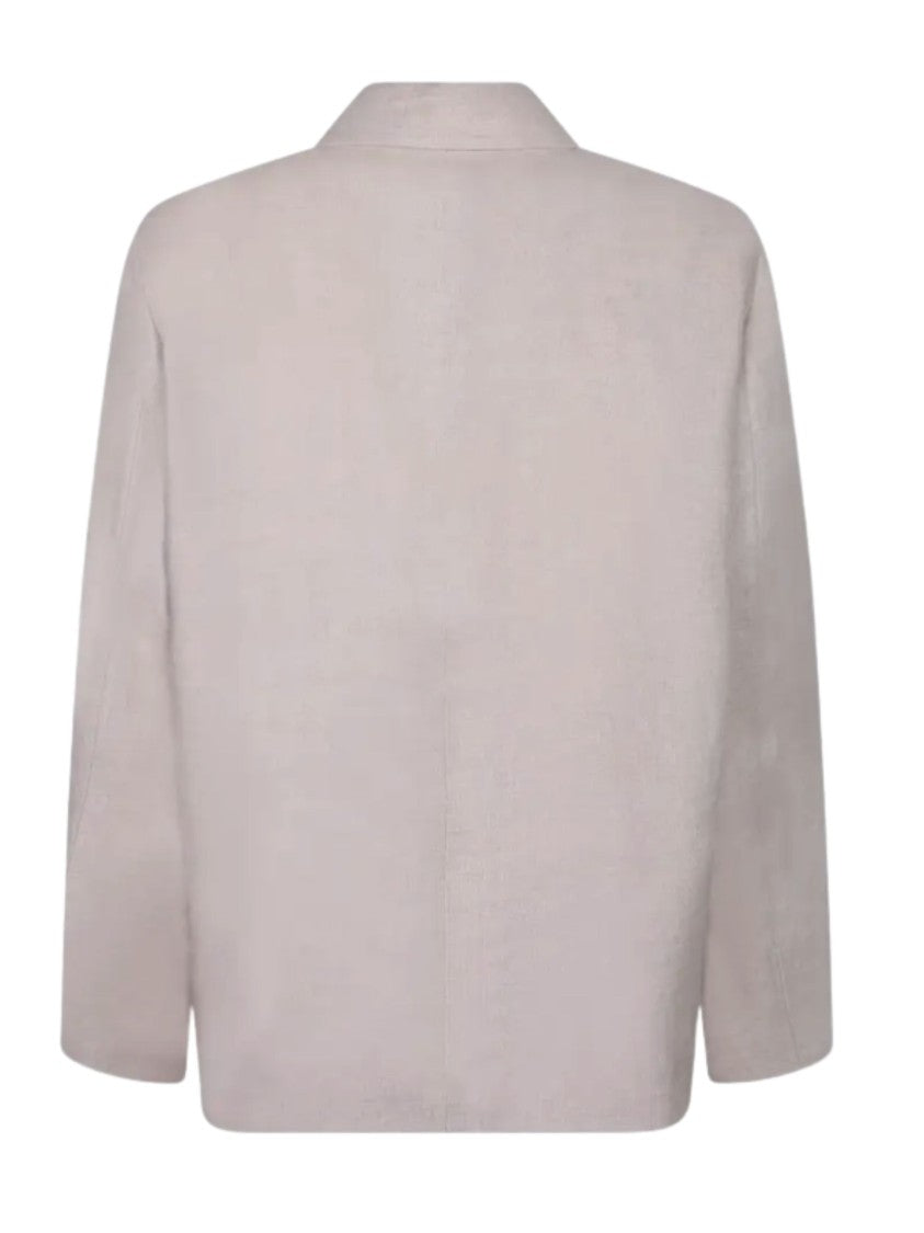 Lardini Beige Linen Patch Pocket Shirt