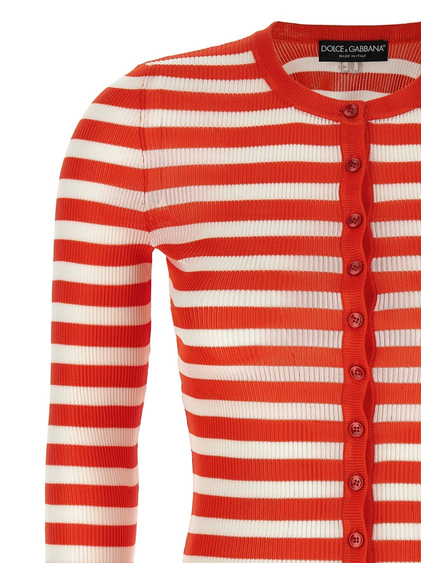 Dolce & Gabbana Striped Viscose Cardigan