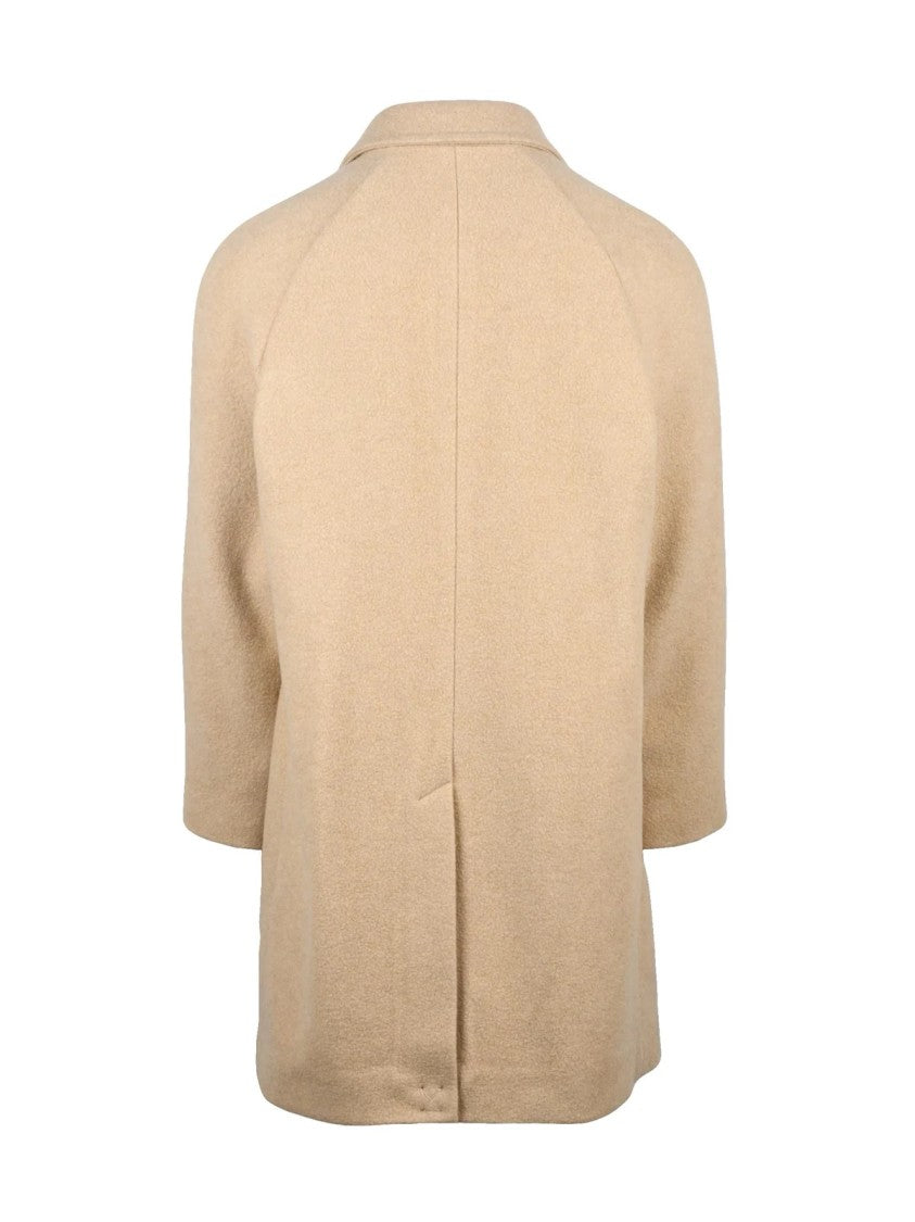 Circolo 1901 Cream Virgin Wool-Cashmere Coat