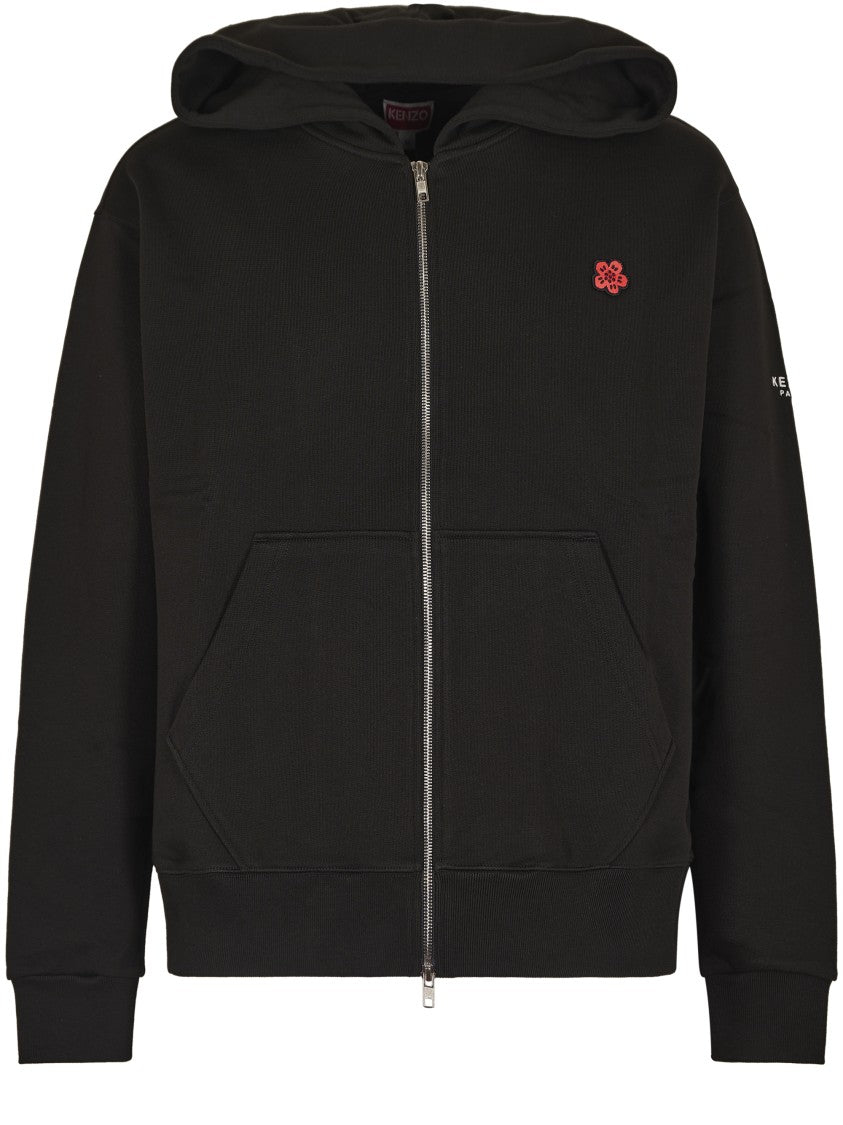 Kenzo Boke Flower Full Zip Hoodie With Ribbed Fabric