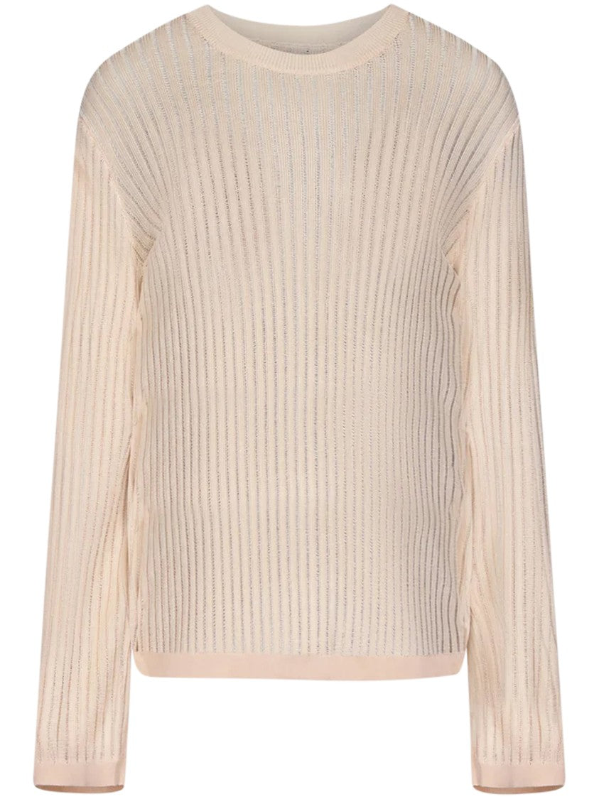 Loulou De Saison Ribbed Knit Sweater With Classic Round Neckline