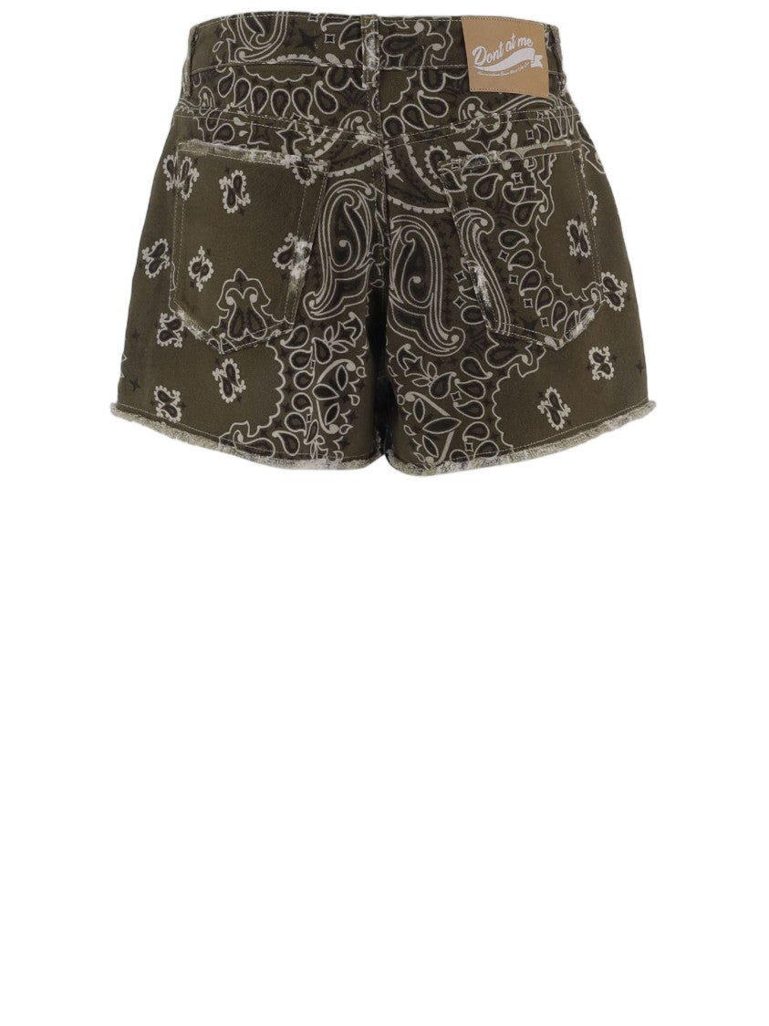 Don't @ Me Short Cotton Jeans With Bandana Print