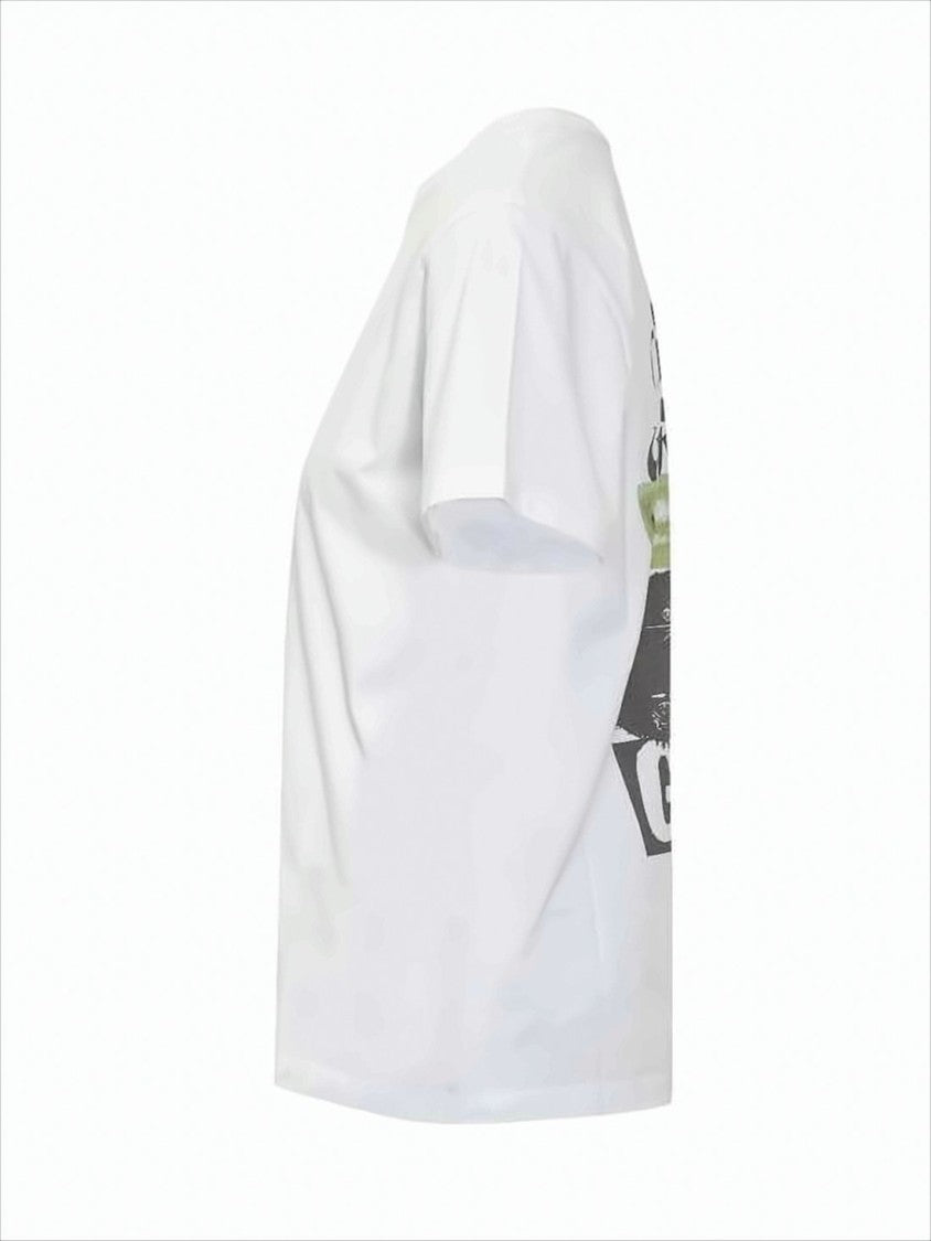 Ganni Organic Cotton Short-Sleeve T-Shirt With Artistic Back Print