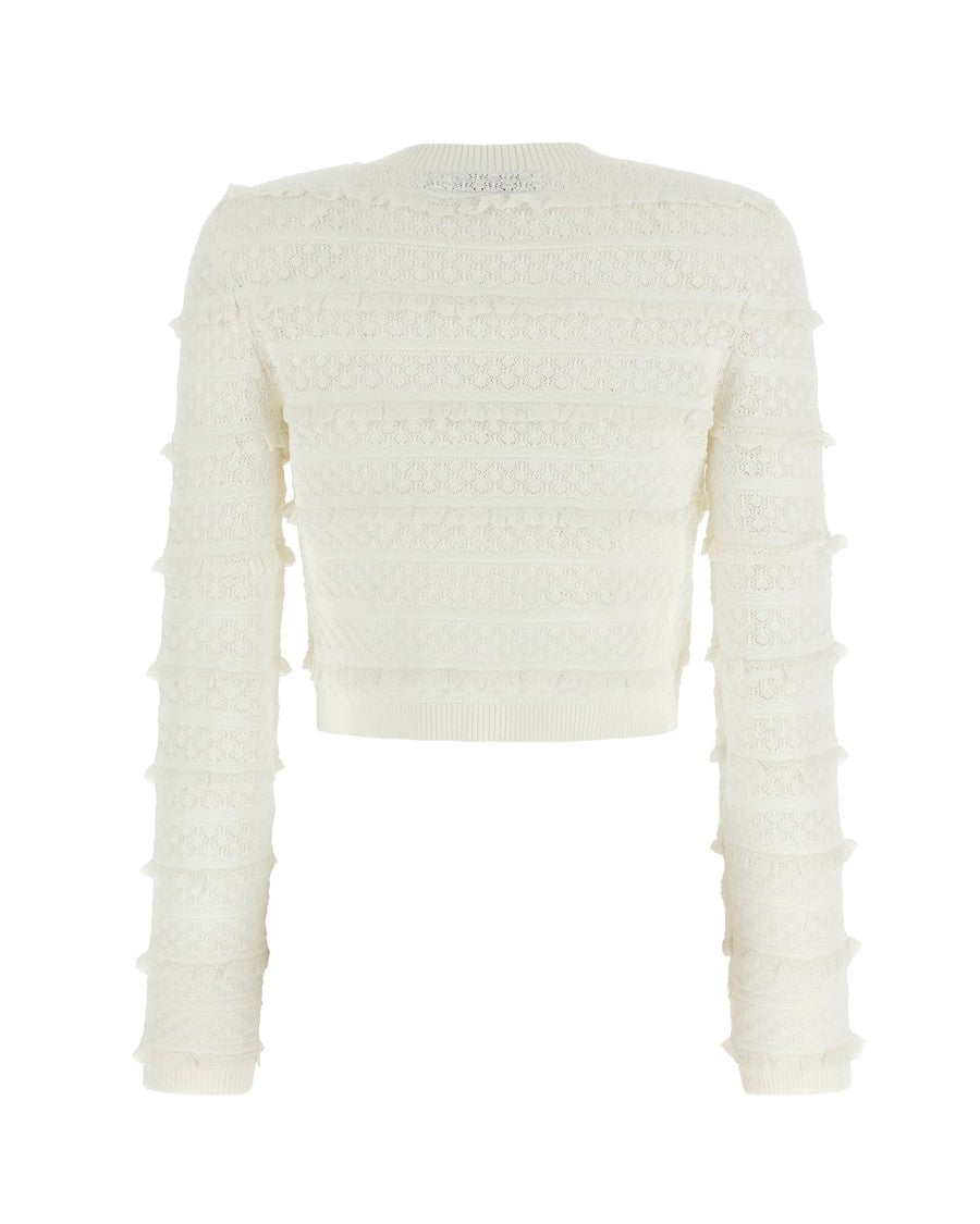 Self-Portrait White Textured Cardigan