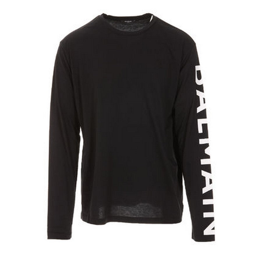 Balmain Black Cotton Printed Long-Sleeve T-Shirt