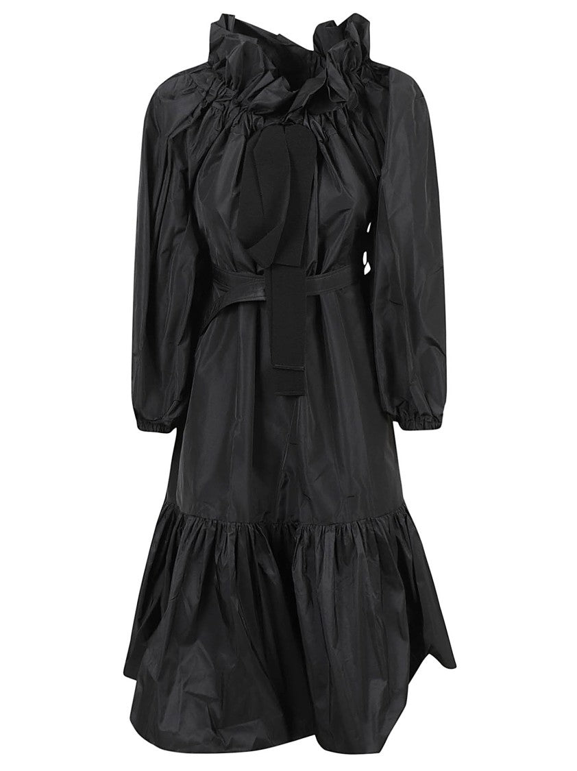 Patou Structured Black Dress With High Neckline