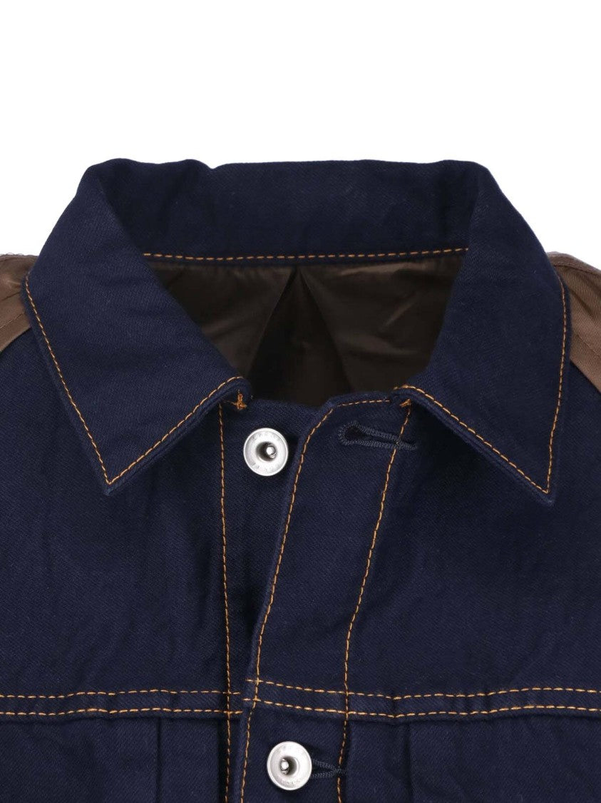 Sacai Blue Denim-Nylon Blend Jacket