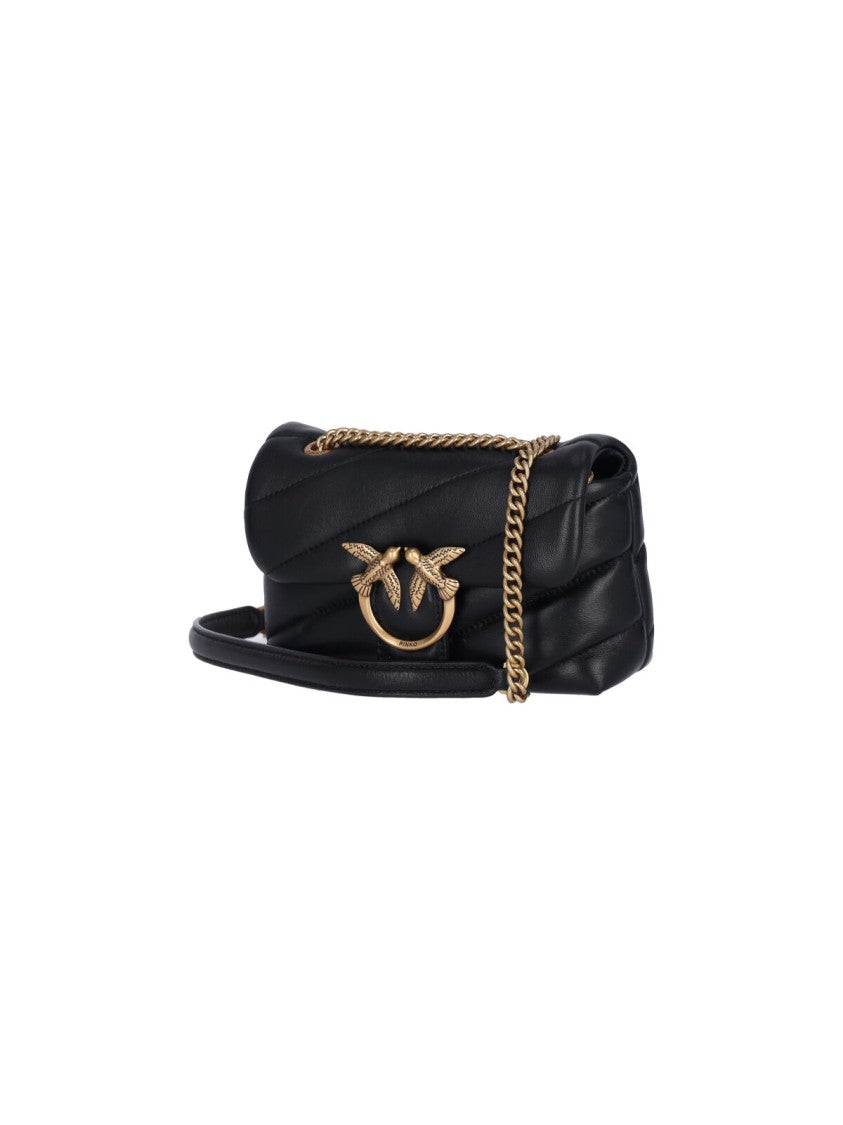 Pinko Padded Mini Shoulder Bag With Chain Strap And Logo Detail