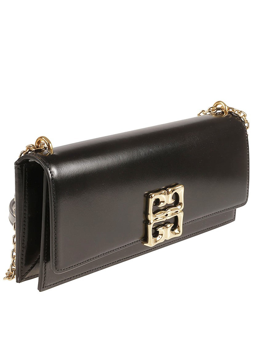 Givenchy Flap Shoulder Bag In Polished Black Leather