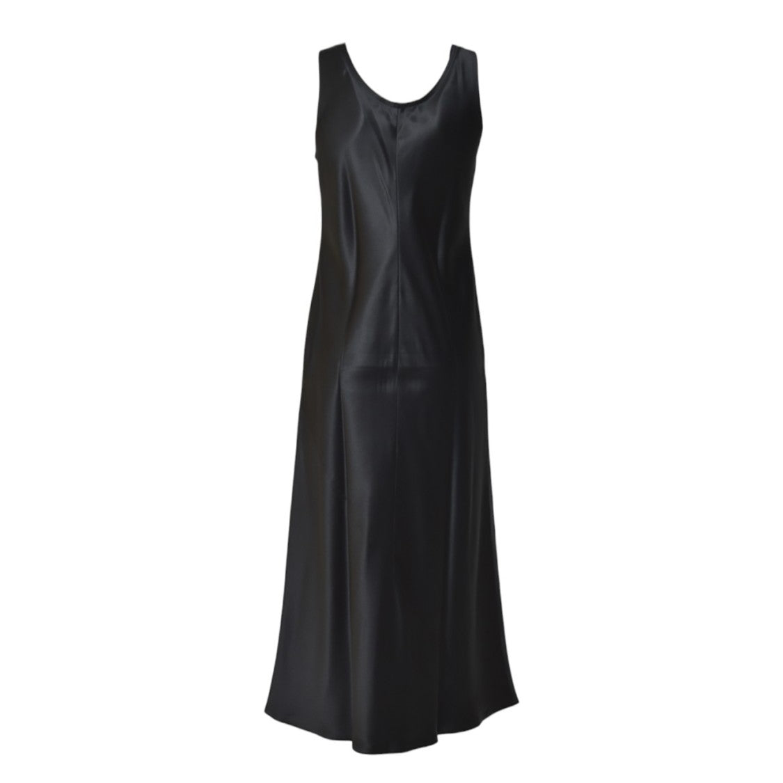 Max Mara Black Silk Satin Banjo Dress