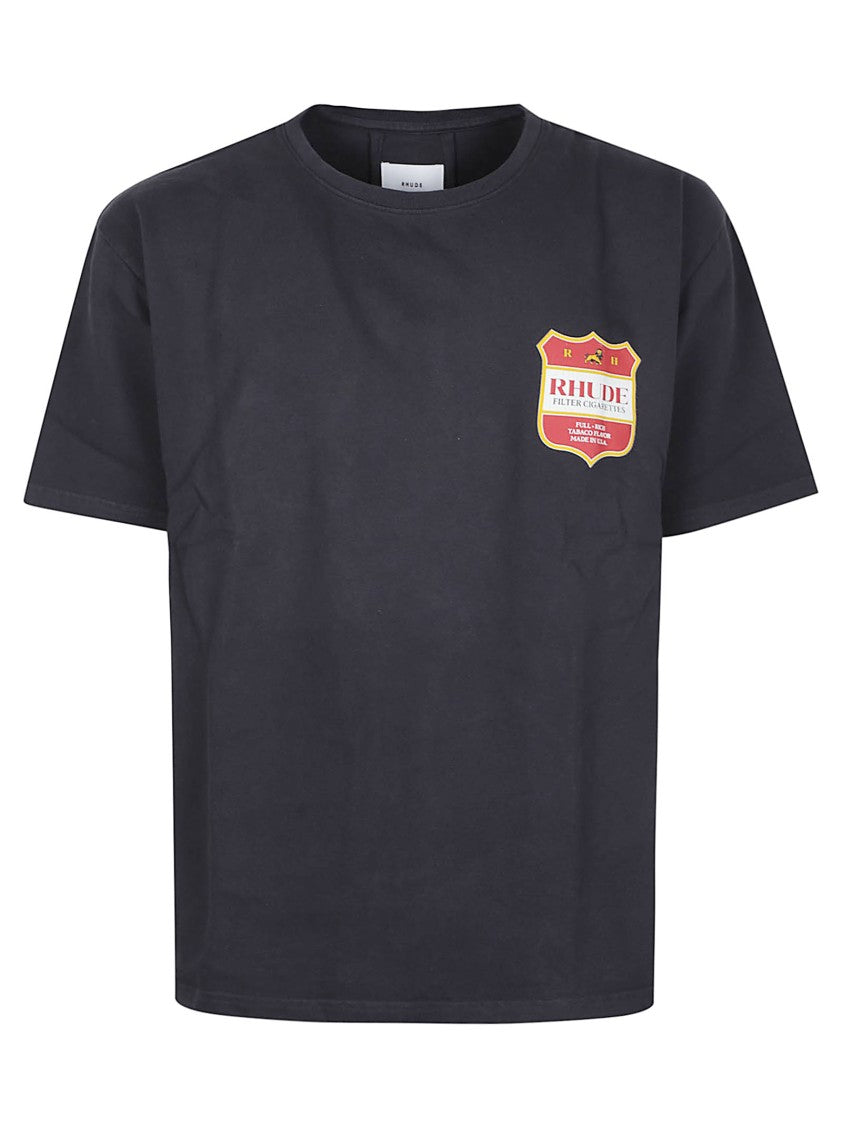 Rhude Black Filtaro Crest Graphic Cotton T-Shirt