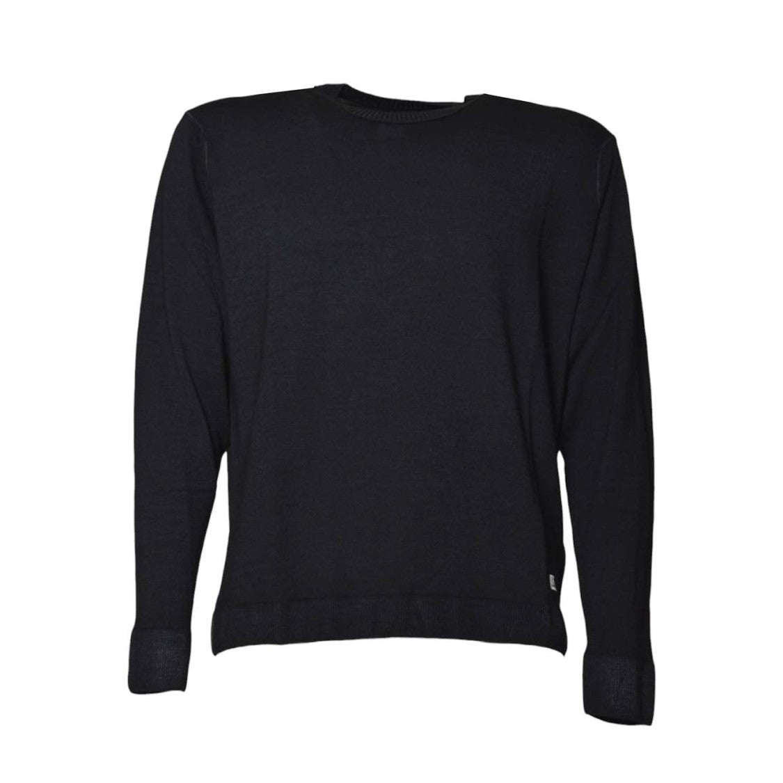 C.P. Company Classic Black Merino Wool Sweater With Crew Neckline